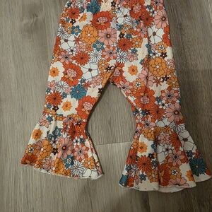 Floral Kids Bottoms with Ruffle Hem